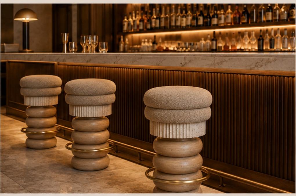 PILEUS stools at a bar